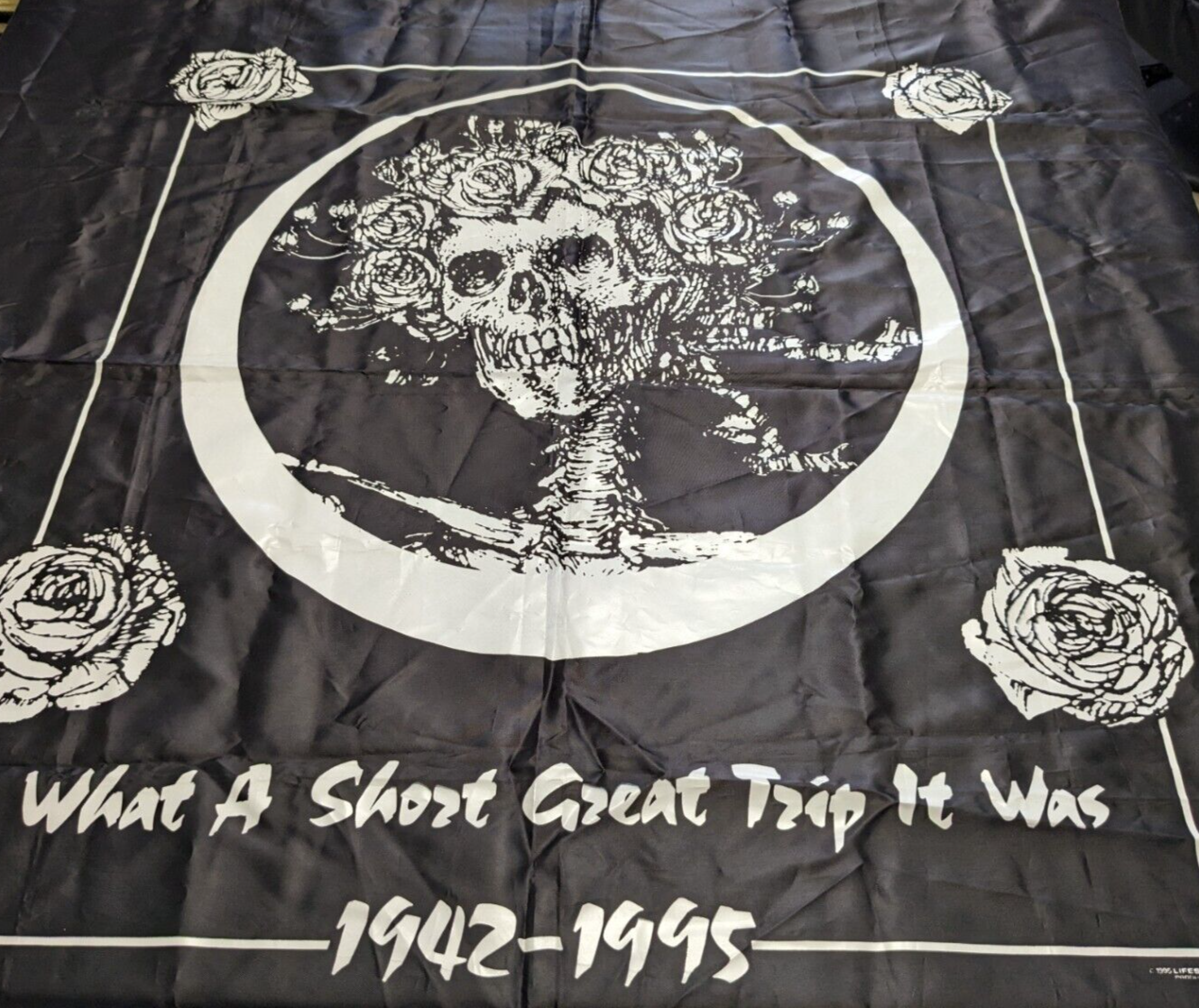 1995 Grateful Dead Jerry Garcia Printed Fabric Tapestry