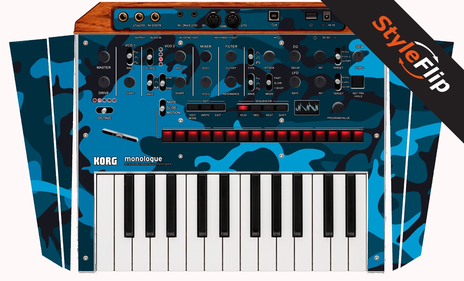 Korg Monologue Skin | Blue Camo | Protective Decal | StyleFlip Skins