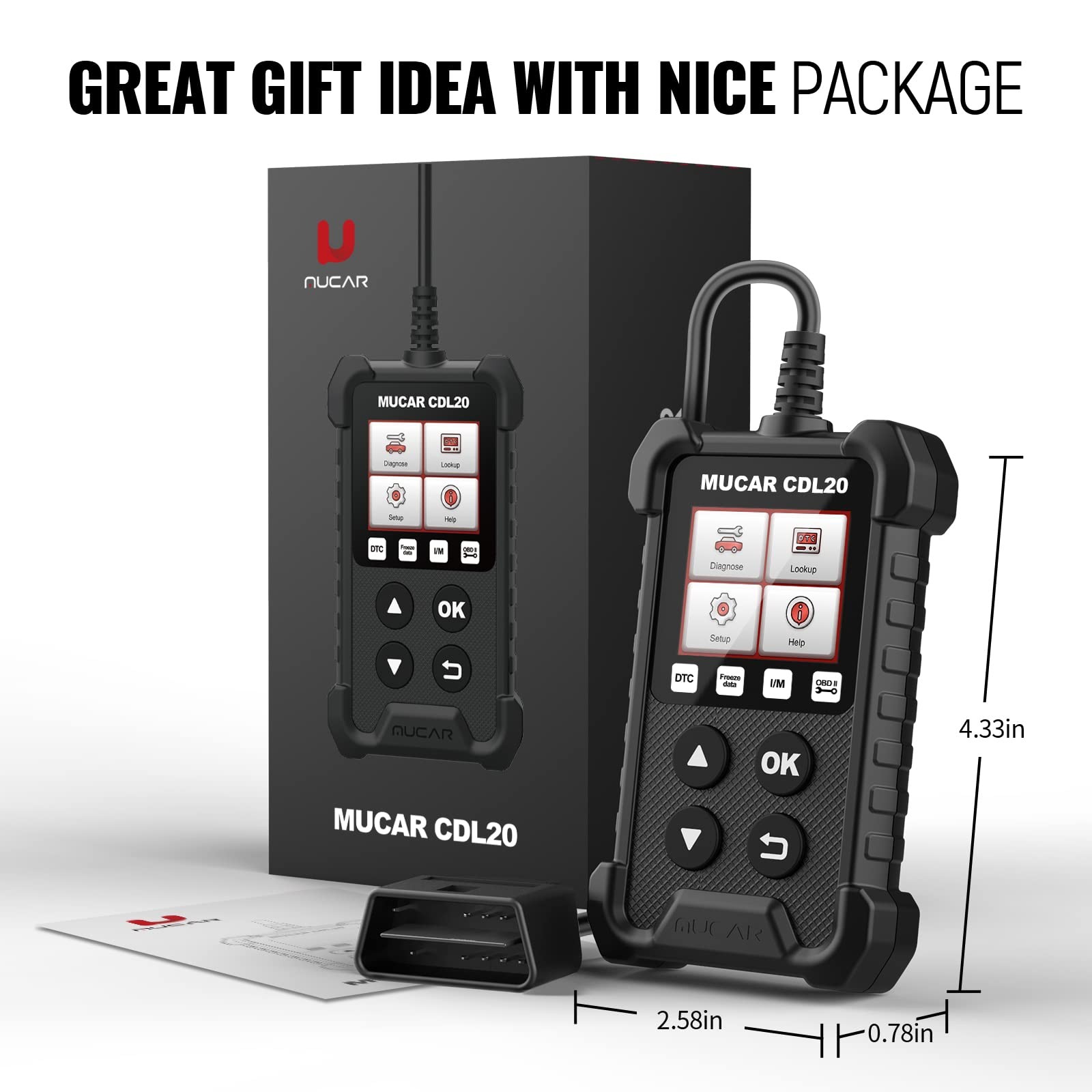 MUCAR CDL20 OBD2 Diagnostic Code Reader Tool 10 COMPLETE OBD2 FUNCTION MODES