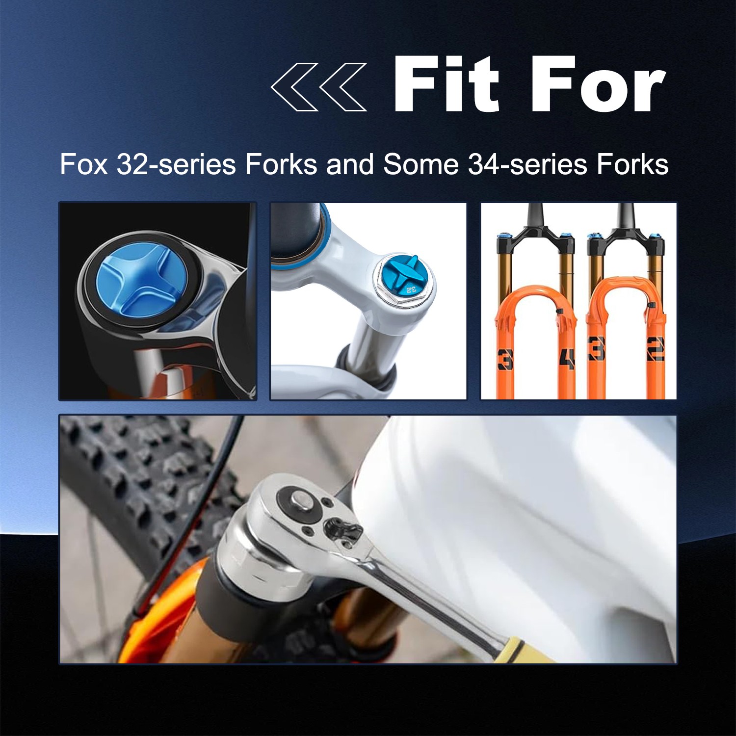 Bicycle Fork Topcap Socket Fit for Mountain Bike 32 34 Series Forks