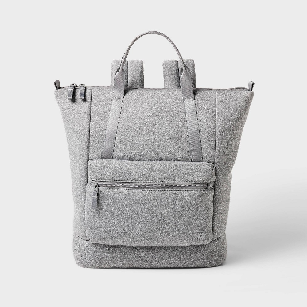 Faux Neoprene Tote Backpack - All In Motion Heather Gray: Water Repellent