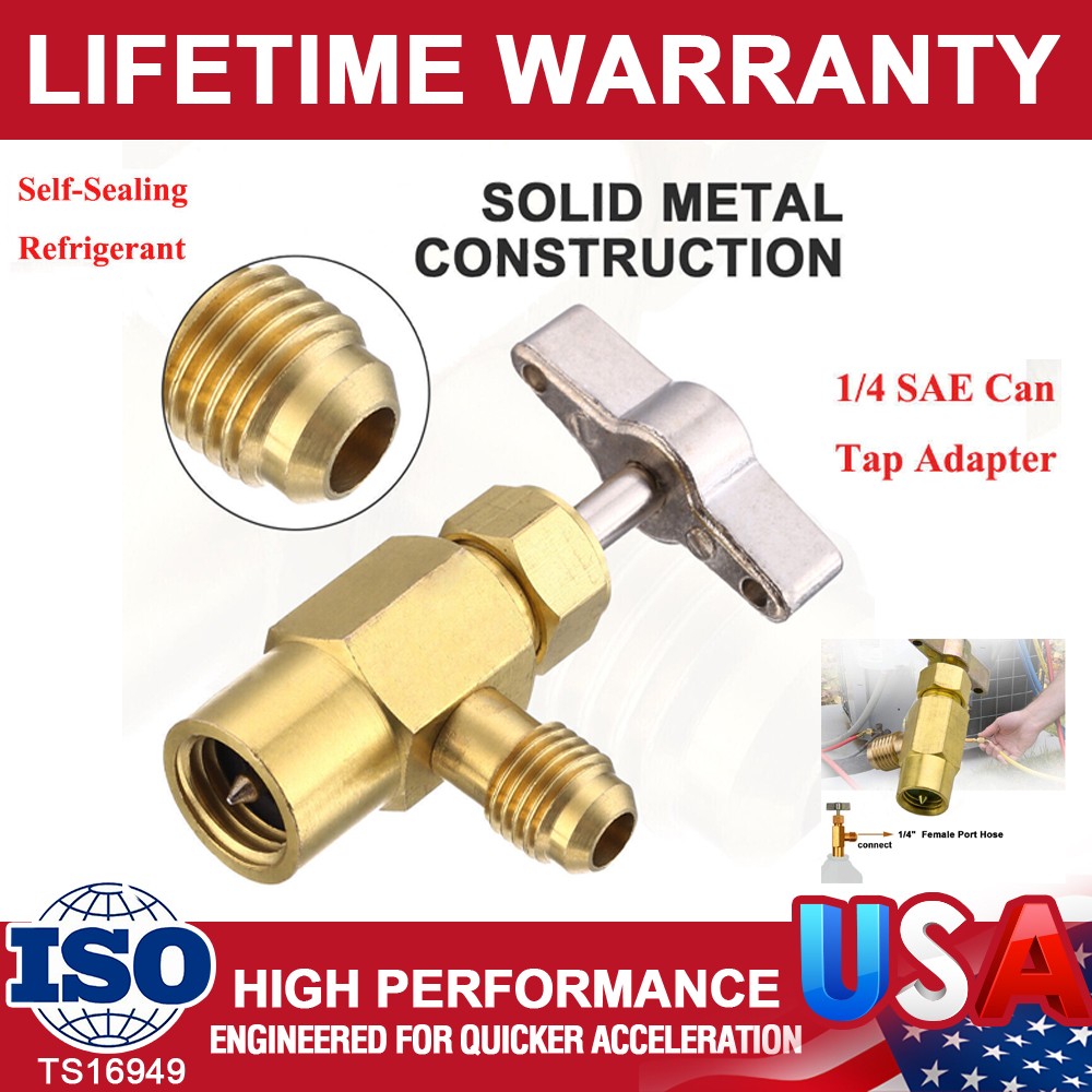 Can AC Tap Valve Opener Tapper Recharge Hose Adapter Tool Car Self-Sealing