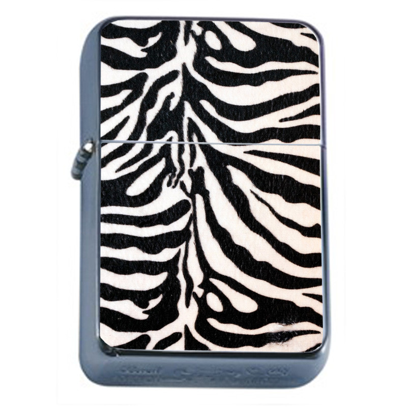 Wild Animal Prints D1 Flip Top Oil Lighter Wind Resistant  Zebra