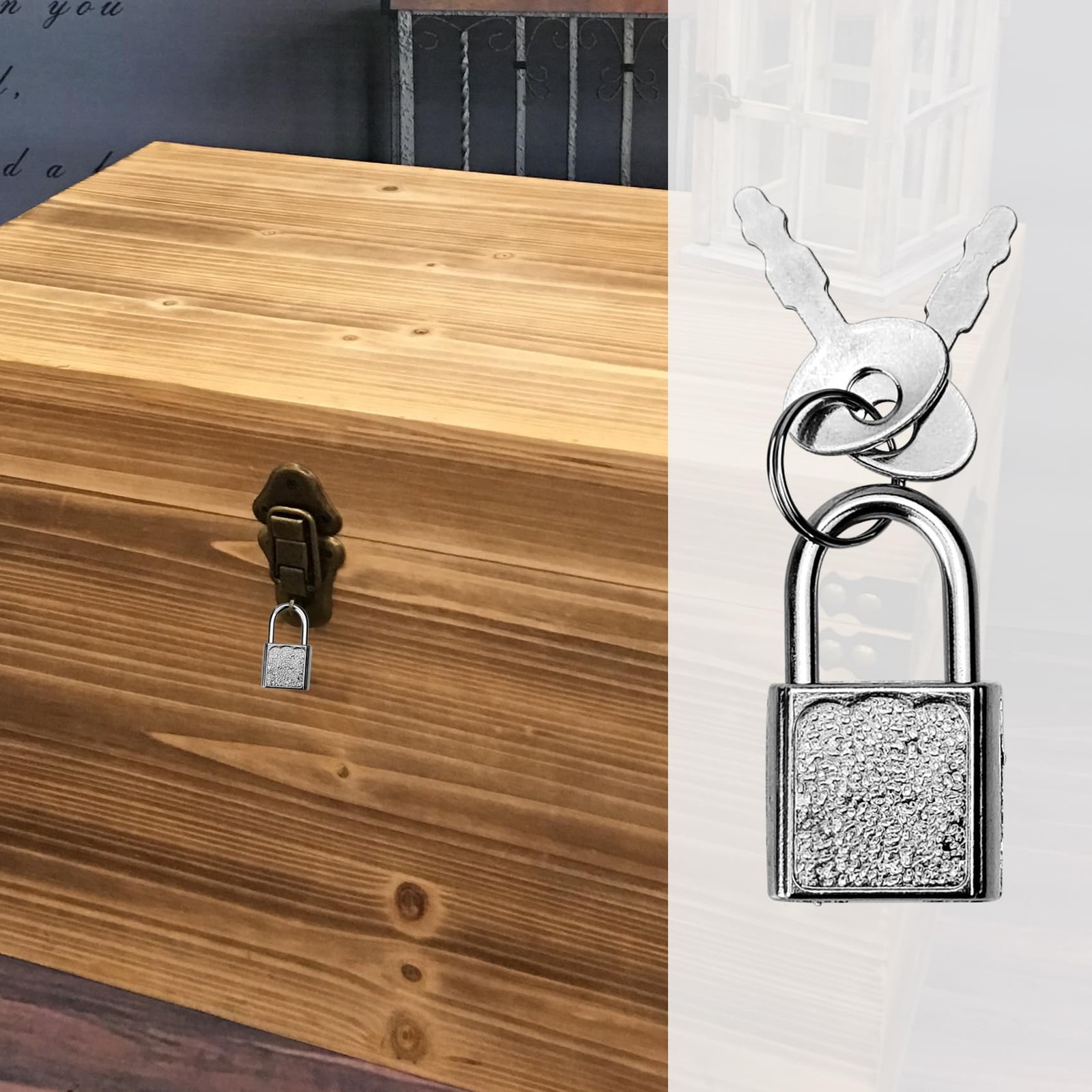 5 Pack Mini Diary Padlock, Small Locks with Keys, Tiny Luggage Silver