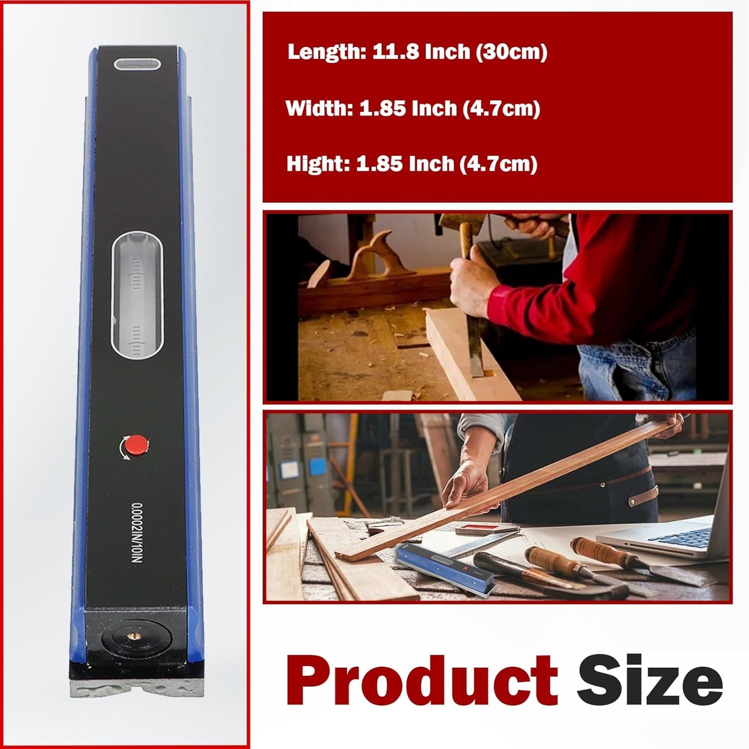 Accurate 12" Horizontal Level - Toolmakers, Machinists, 0.0002/10" Precision