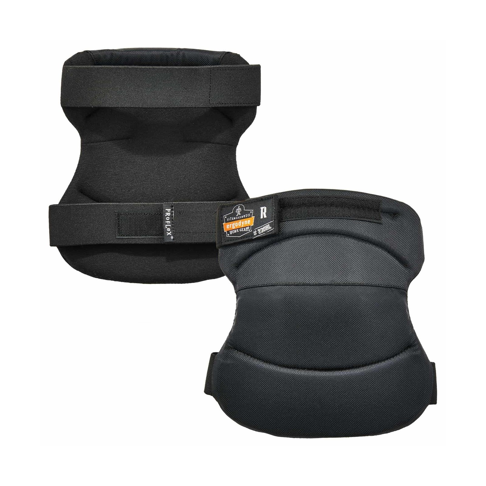 Ergodyne ProFlex 230HL Wide Soft Cap Knee Pad, Black Hook & Loop Closure