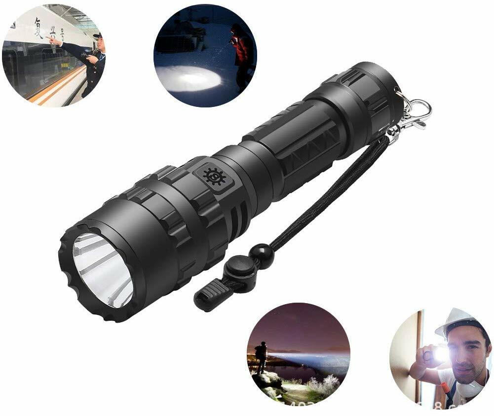 Mini Tactical Flashlight LED Torch USB Rechargeable Picatinny Rail Mounted