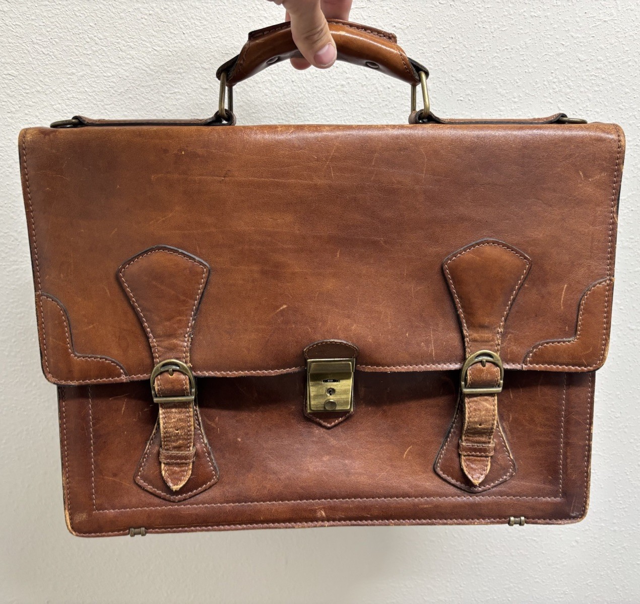 Vintage Renwick Brown Leather Briefcase Made in Canada