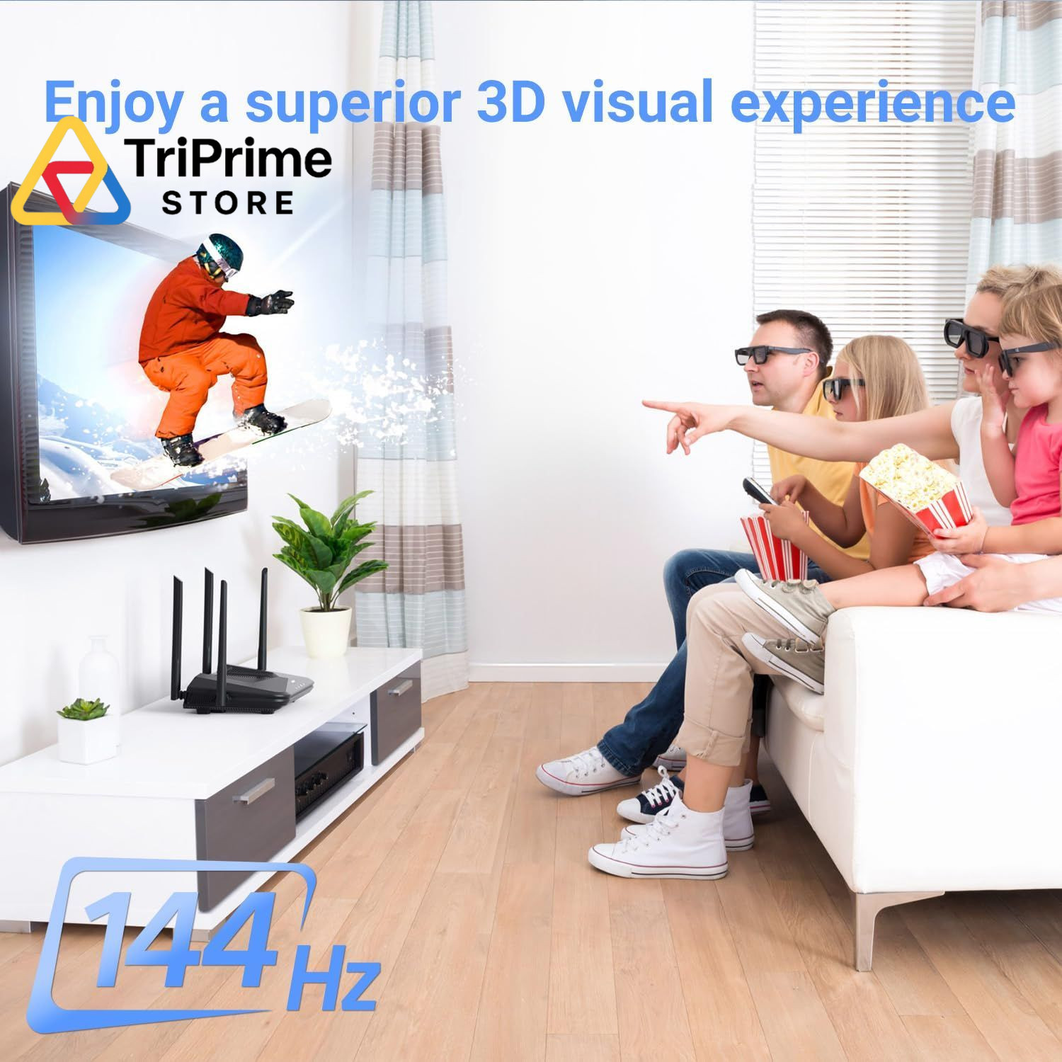 2 Pack DLP Link 3D Glasses for Projector, ELEPHAS 144Hz 2 Pack, Black
