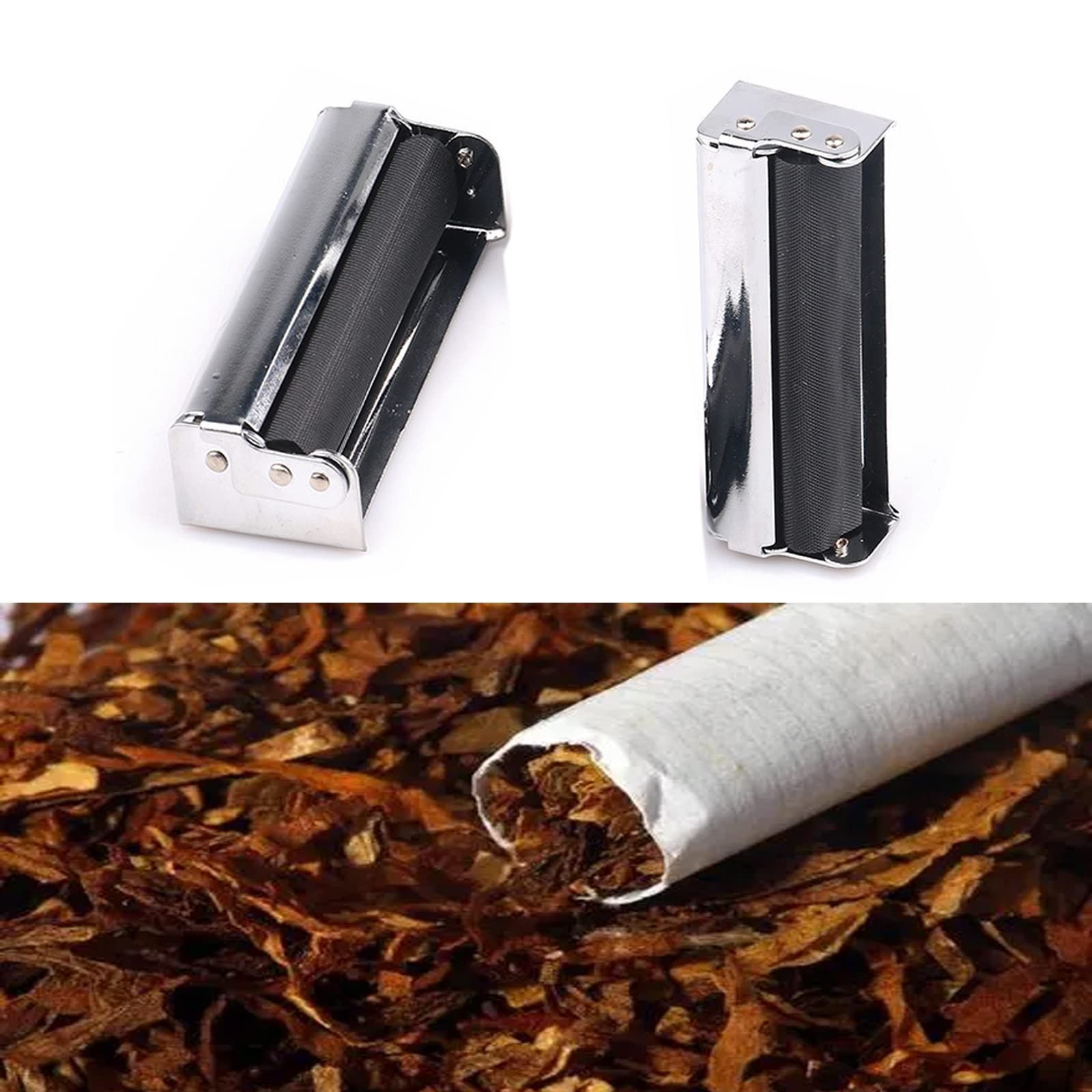 110MM Cigarette Roller with Lid, Metal Cigarette Rolling Machine 110mm Cigare...