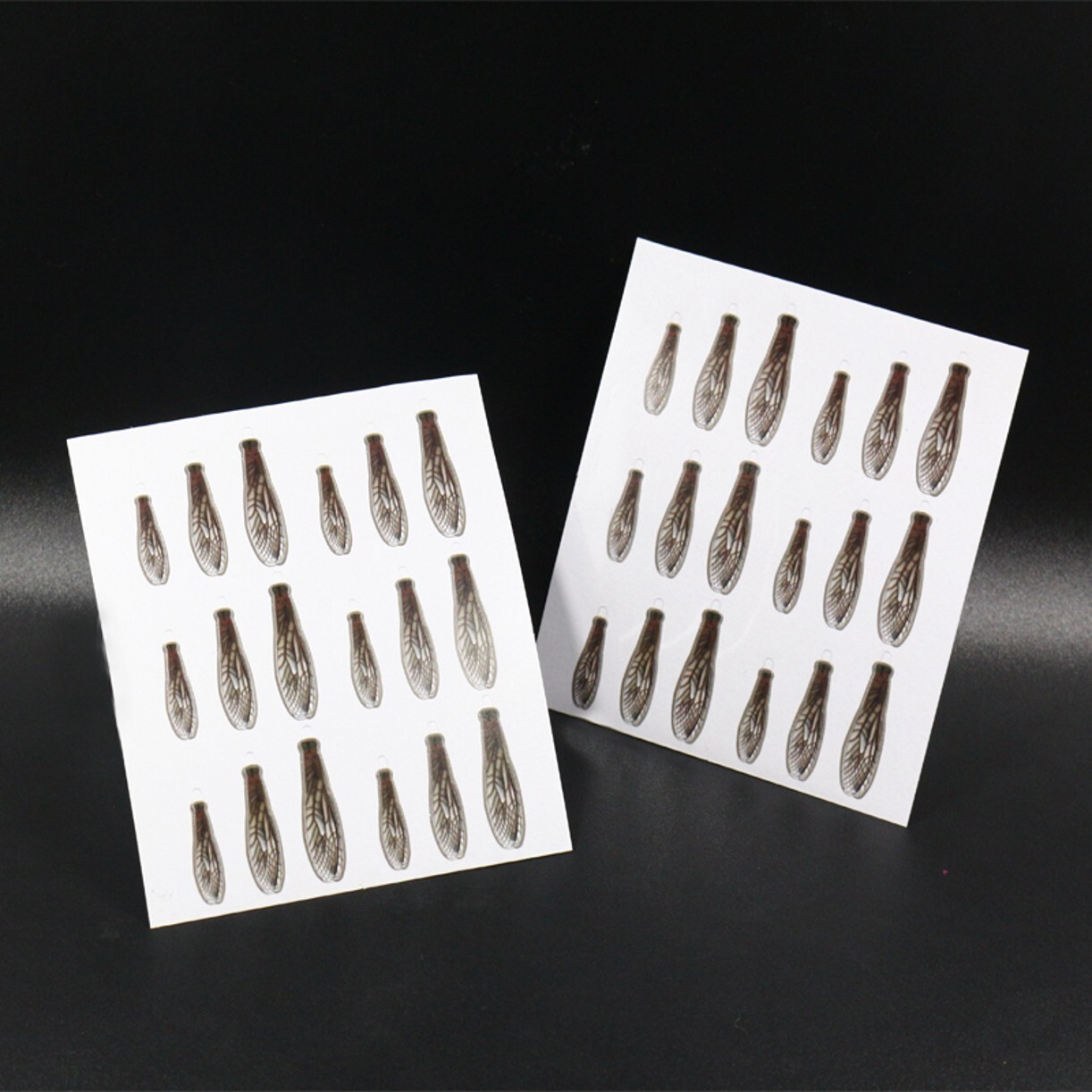 2 Sheets Realistic Stonefly Wings Pre-Cut for Trout Dry Fly Tying Materials