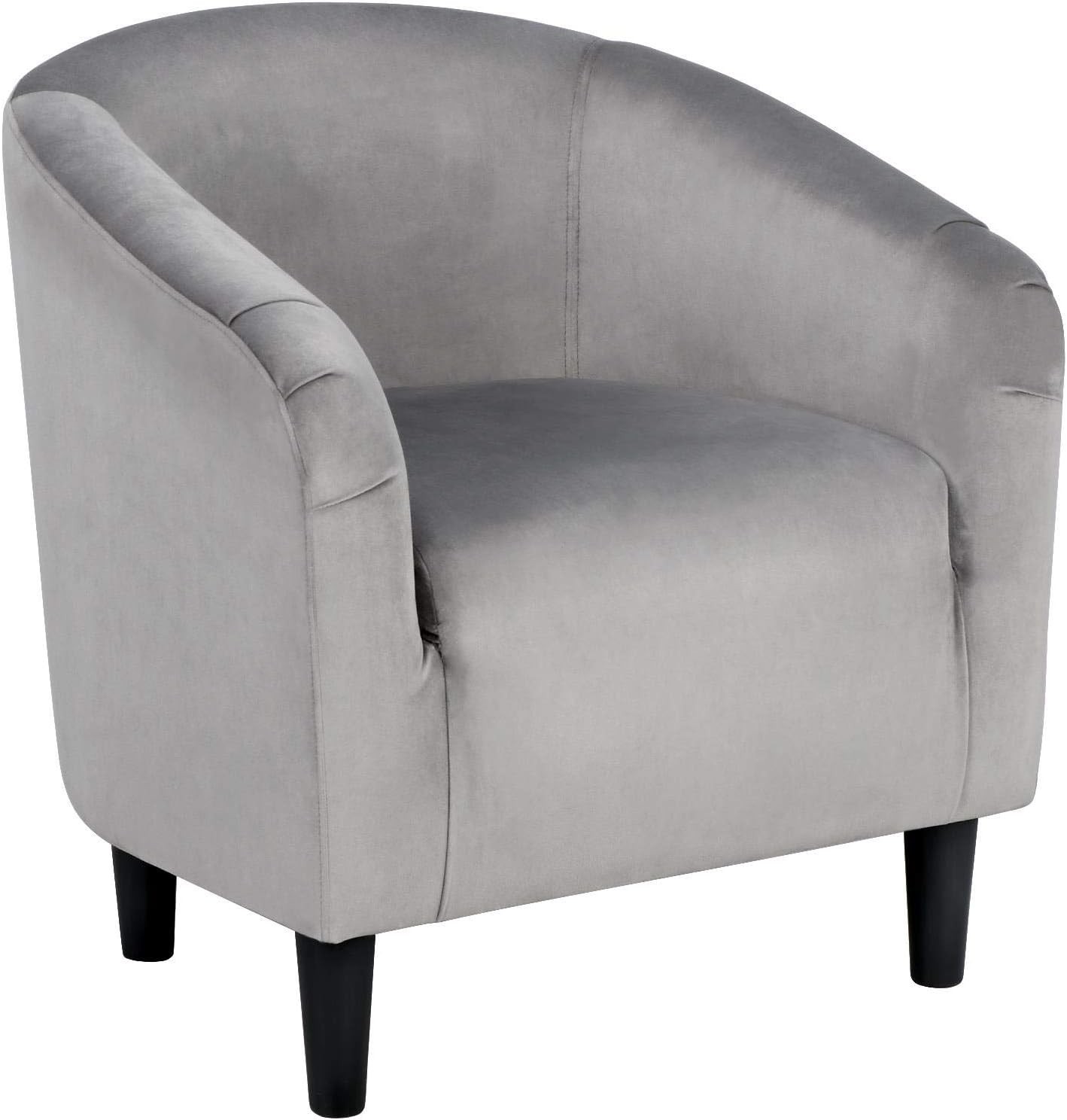 Accent Barrel Chair Boucle Fabric Club Chair Furry Sherpa Elegant Armchair W/