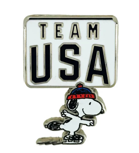 Peanuts Snoopy Team USA Snoopy Olympic figure Skating Pin