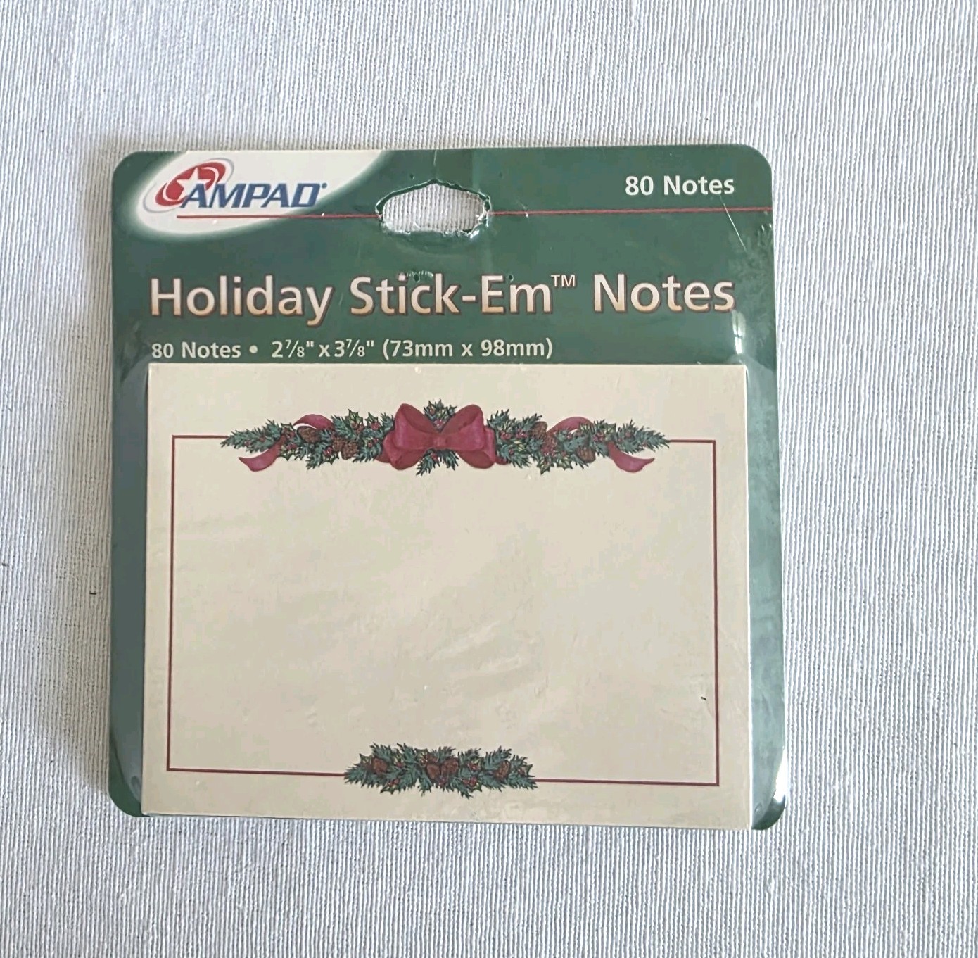 Vintage Christmas Holiday Stick-Em Notes Victorian Border 2000 Ampad 80 Notes