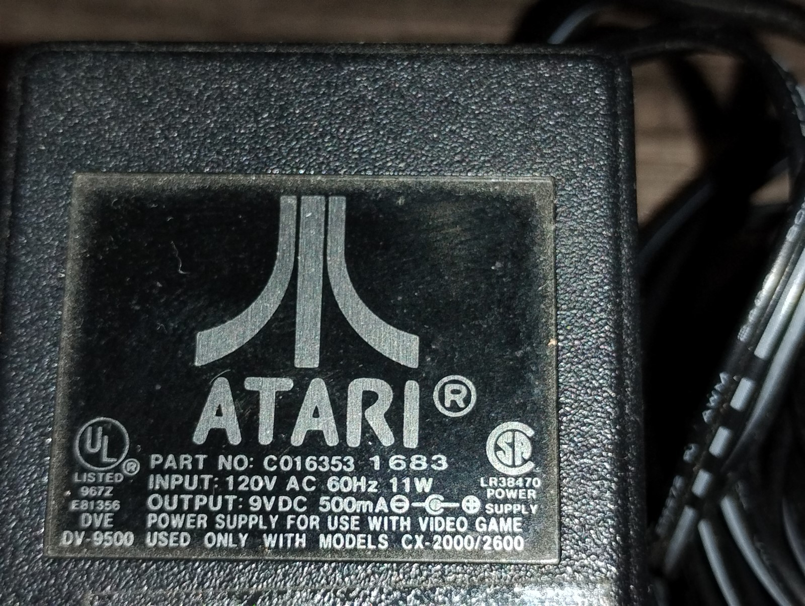 Genuine OEM Atari Power Supply Model C016353 for Atari 2600 System 9-Volt 0.5Amp