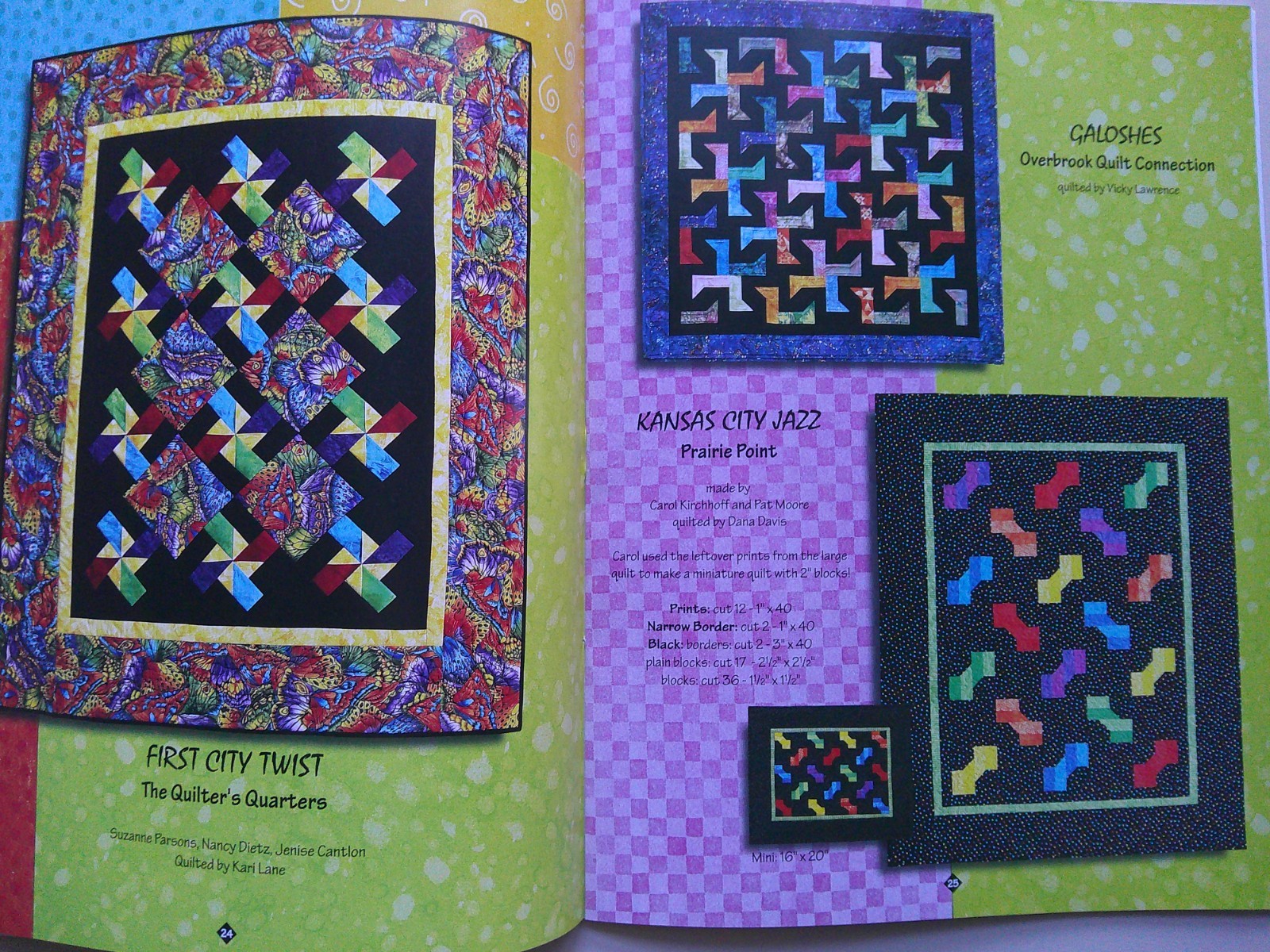 Kansas City Scrapbook quilt runners pattern booklet