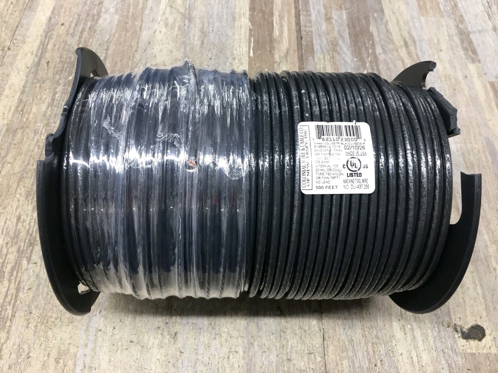 brand new Colonial Wire & Cable Machine Tool Wire black  500 FT DU-437.256