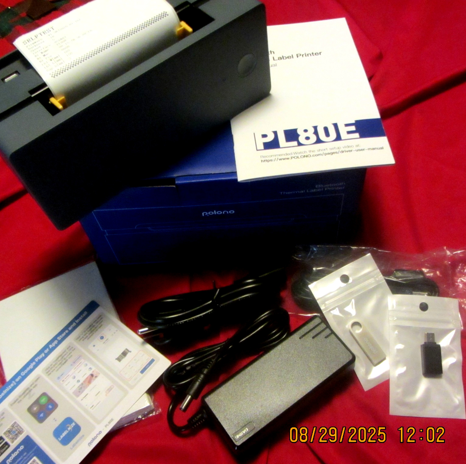 POLONO BLUETOOTH THERMAL SHIPPING LABEL PRINTER--WIRELESS--PL80E--BRAND NEW