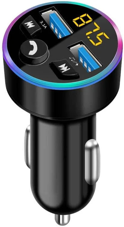 Wireless Bluetooth 5.0 Car FM Transmitter MP3 Radio Adapter Kit Dual USB Charger