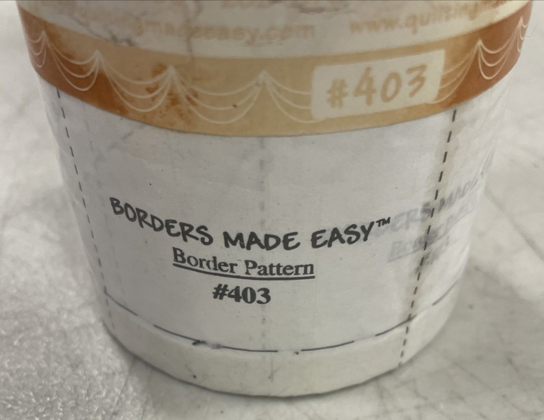 Borders Made Easy Pattern #403 Foundation Paper On A Roll 26 Ft x 4 ½" W New