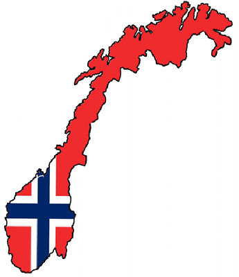 Car sticker, sticker "NORWAY" (11 x 6 cm) contour cut