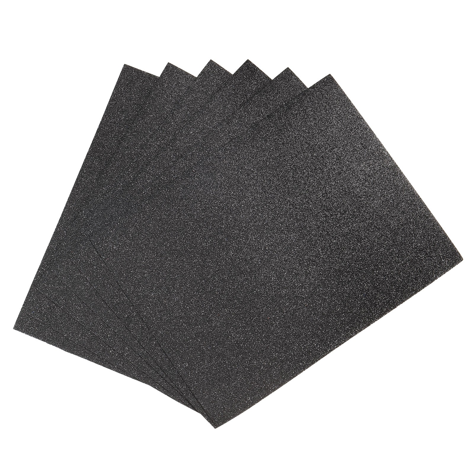EVA Foam Sheets Glitter Black 10.8 Inch x 8.5 Inch 2mm Thick Crafts Foam 10Pcs