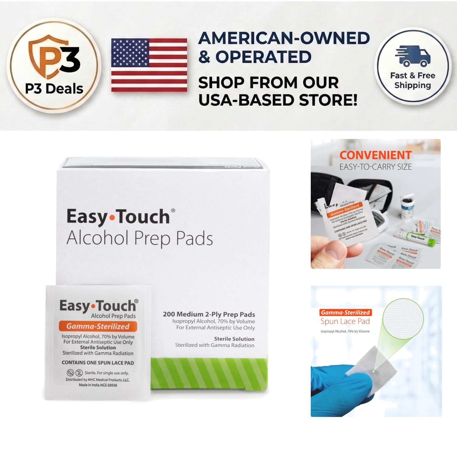 Travel-Friendly Gamma-Sterilized Alcohol Wipes - 200 Pack for Cleanliness