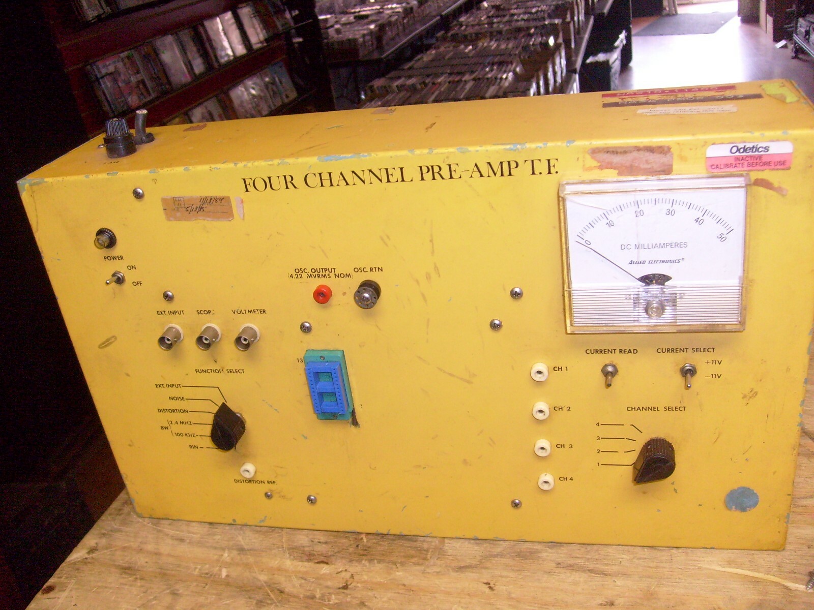 NASA - Odetics Prop 003 - Four Channel Pre Amplifier - DC Milliamperes meter