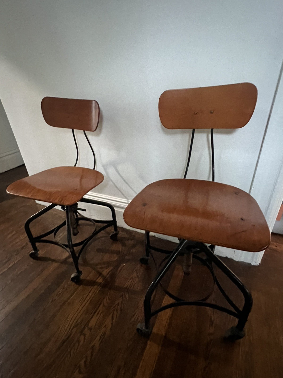 Vintage Industrial Toledo Drafting Stools (pair)