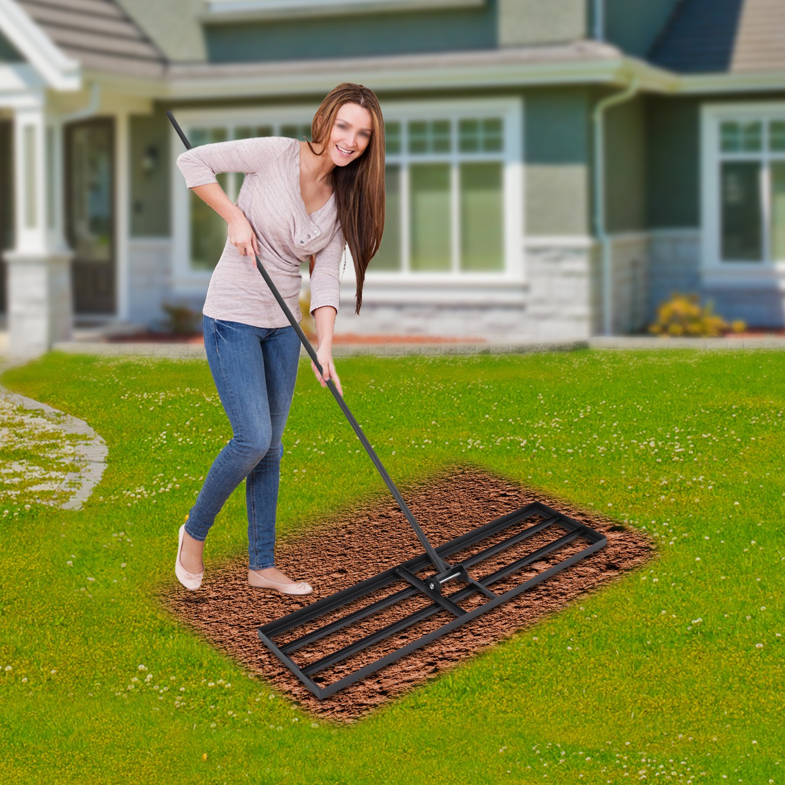 Lawn Leveling Rake Heavy Duty Level Lawn Tool for Garden Golf Course