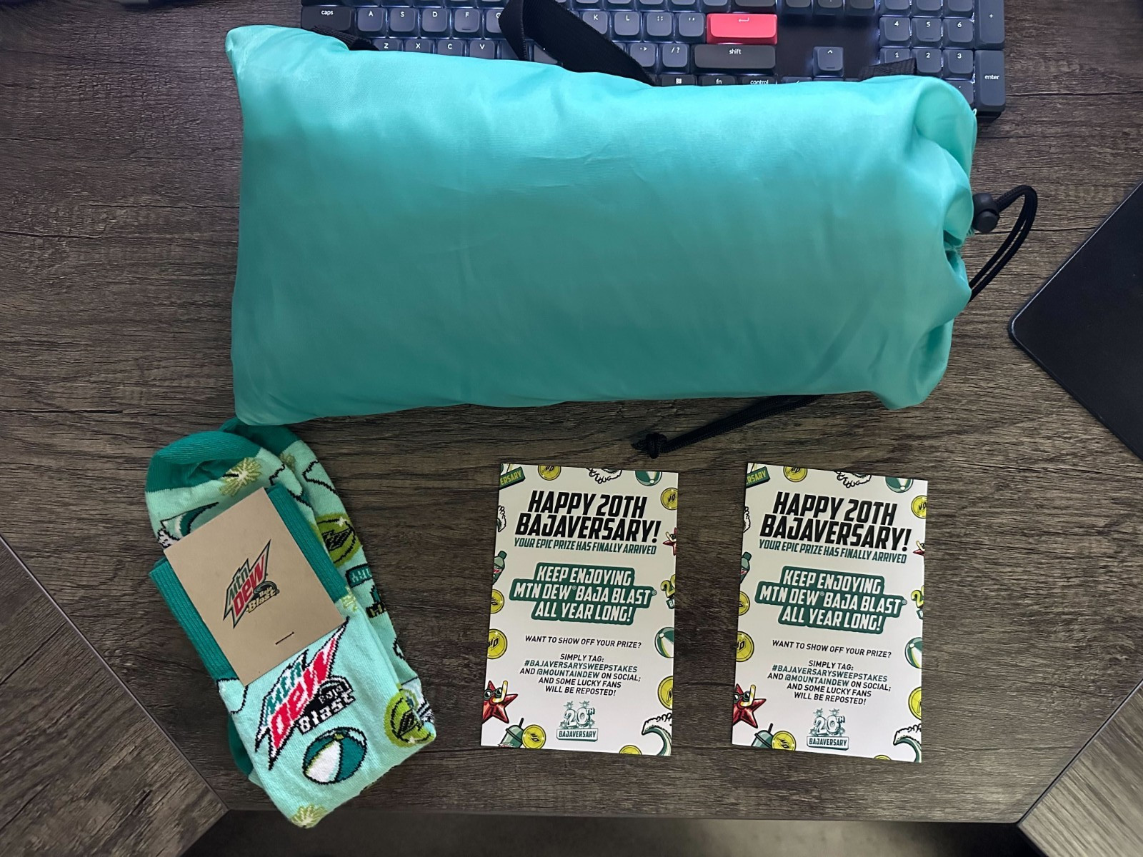Mtn Dew Baja Blast 20th Anniversary Beach Lounger + Baja Blast Socks