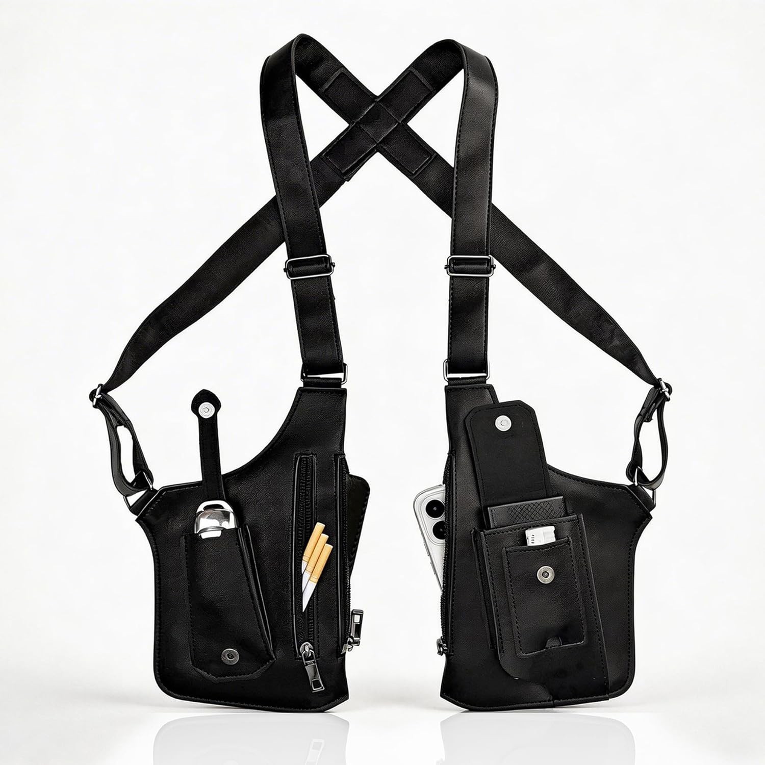 Adjustable Leather Underarm Shoulder Bag for Men with Anti-Theft Pocket