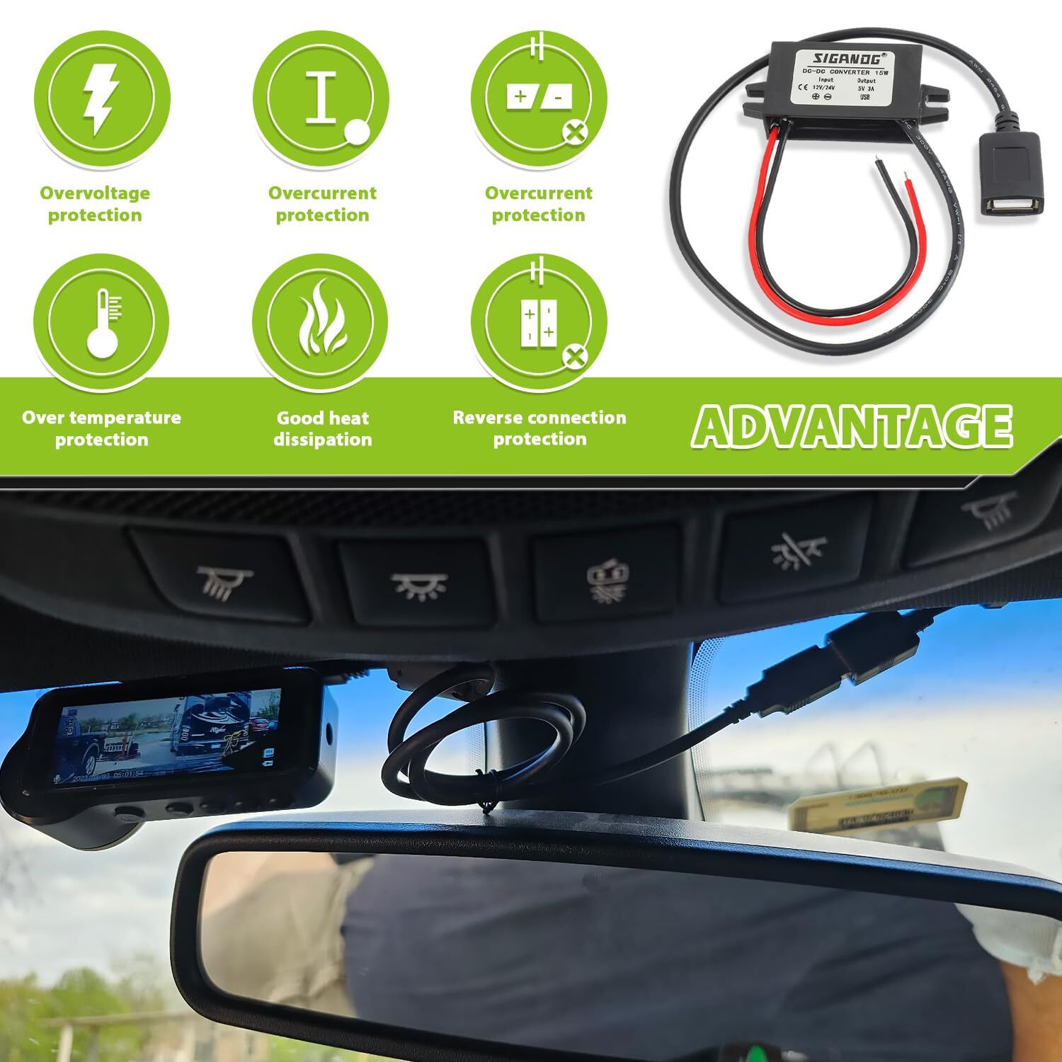 12V/24V to 5V USB Buck Module Voltage Regulator for Cars and Electronics