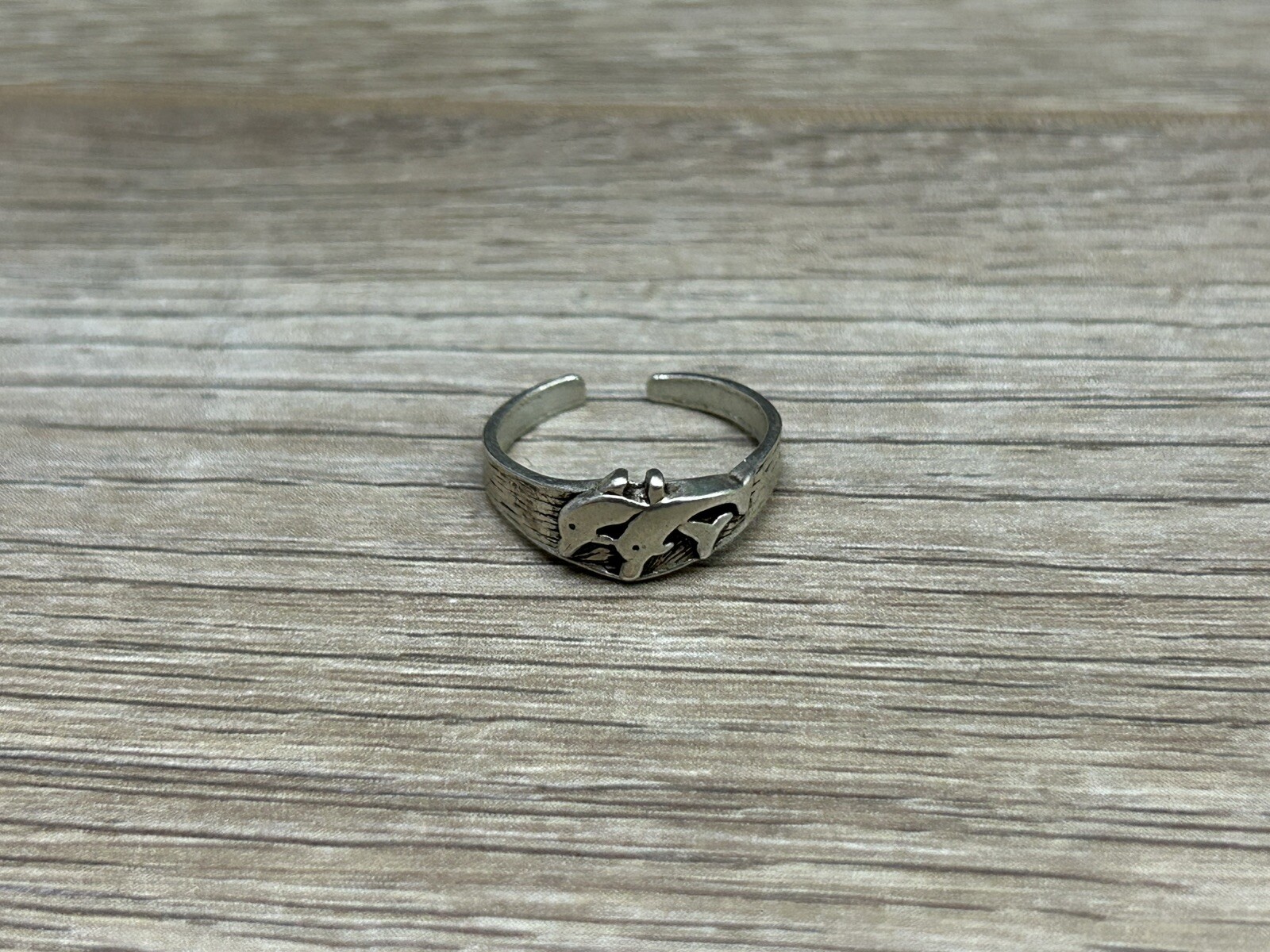 Sterling Silver 925 Dolphin Toe Ring Adjustable