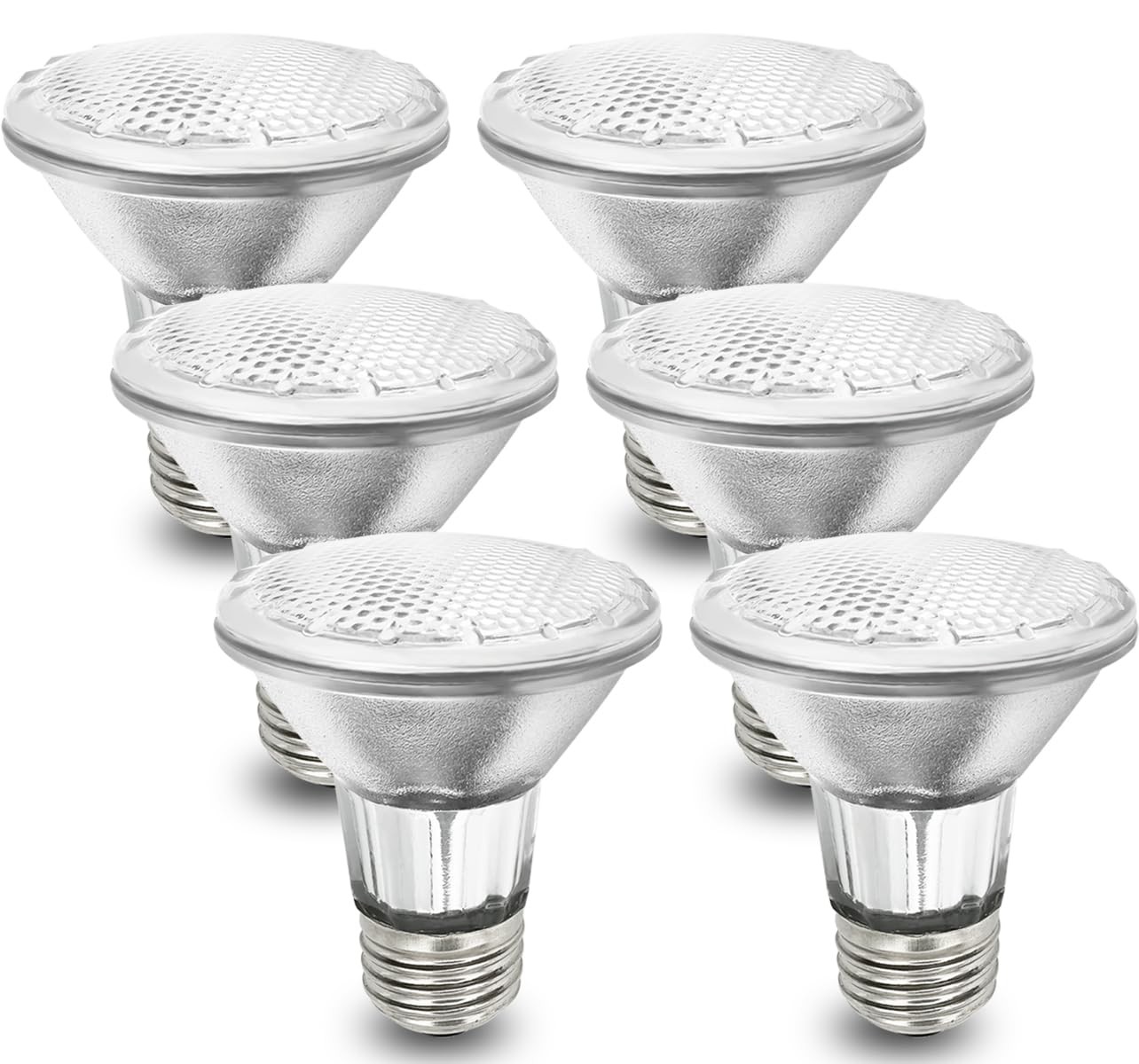 BOGAO Par20 Bulbs, 6 Pcs 120V 50W Light 6 Count (Pack of 1), Warm White