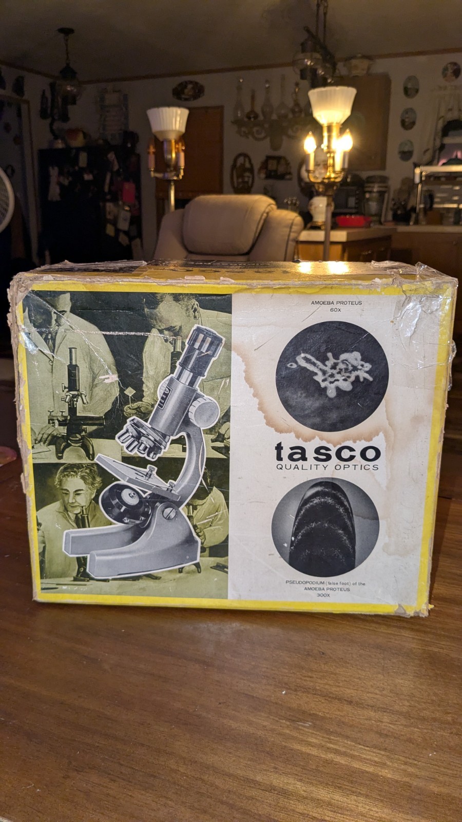 Vintage Tasco Zoom Microscope Kit 750XKZ #970-5 Nice Condition Light Works