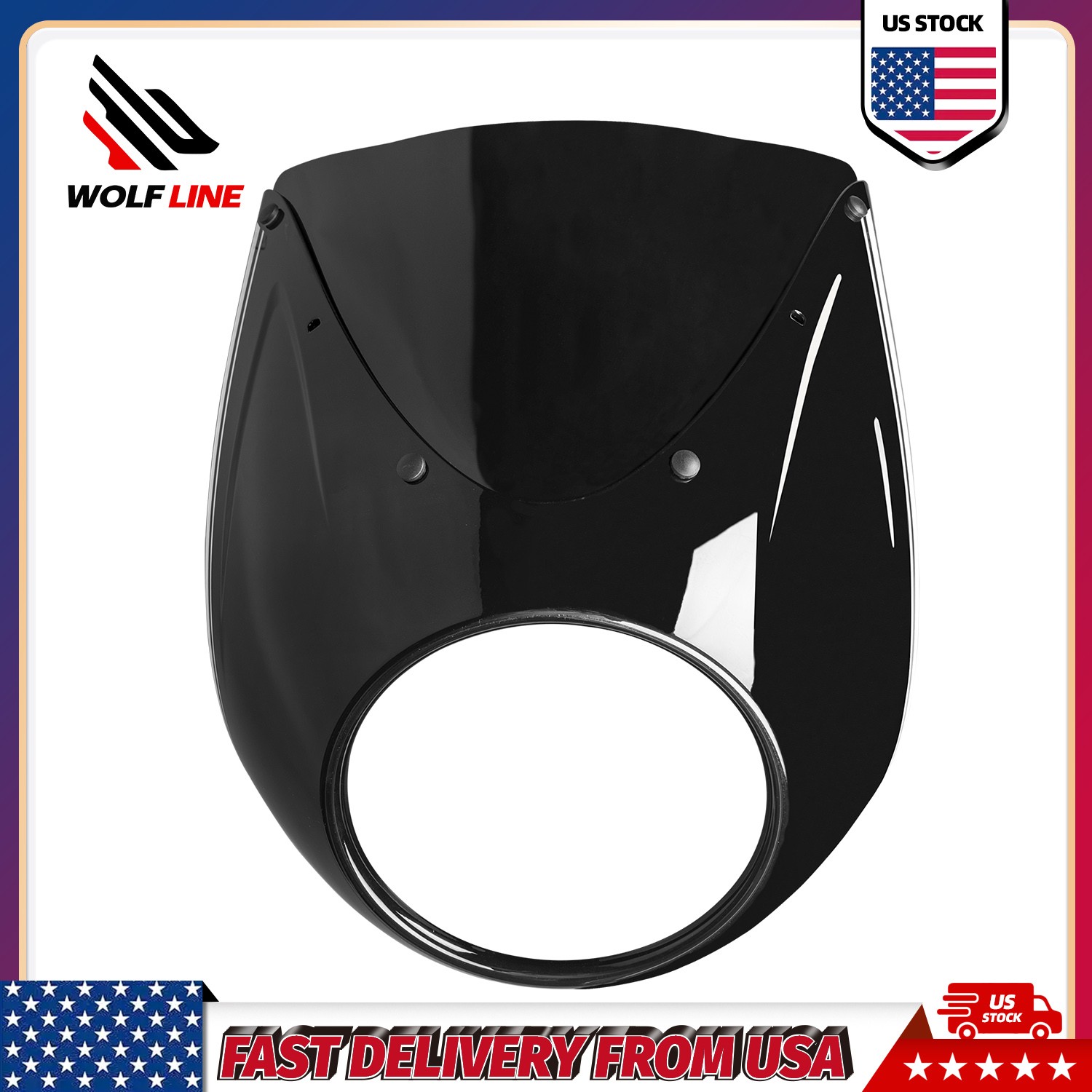 WOLFLINE Windshield & Headlight Fairing Cowl Kit for BMW R 18 Classic 2020-2023