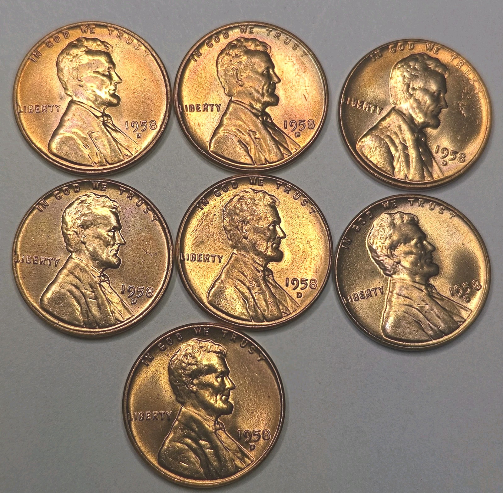 1958 D Lincoln Wheat Cent Gem Bu Red 1c  From OBW Roll Last Year Wheats!
