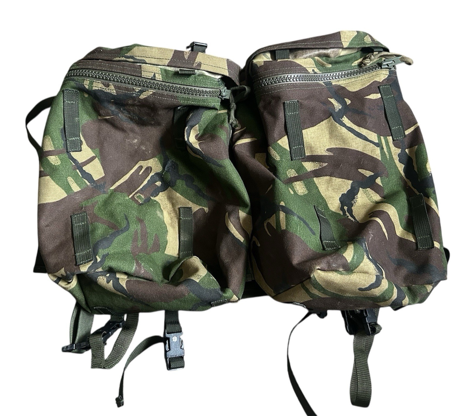 BRITISH ARMY ISSUE DPM BACKPACK SIDE POCKET  POUCHES X2 WITH YOKE DAYPACK