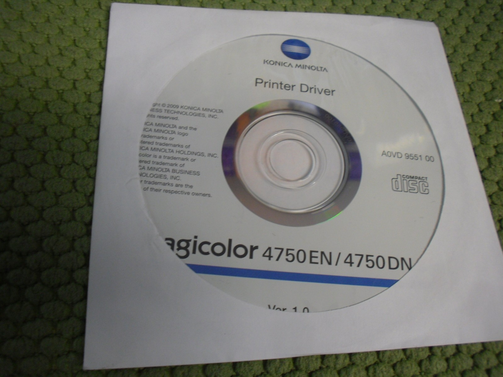 Genuine Konica Minolta Magicolor 4750EN Printer CD Software Drivers Utilities
