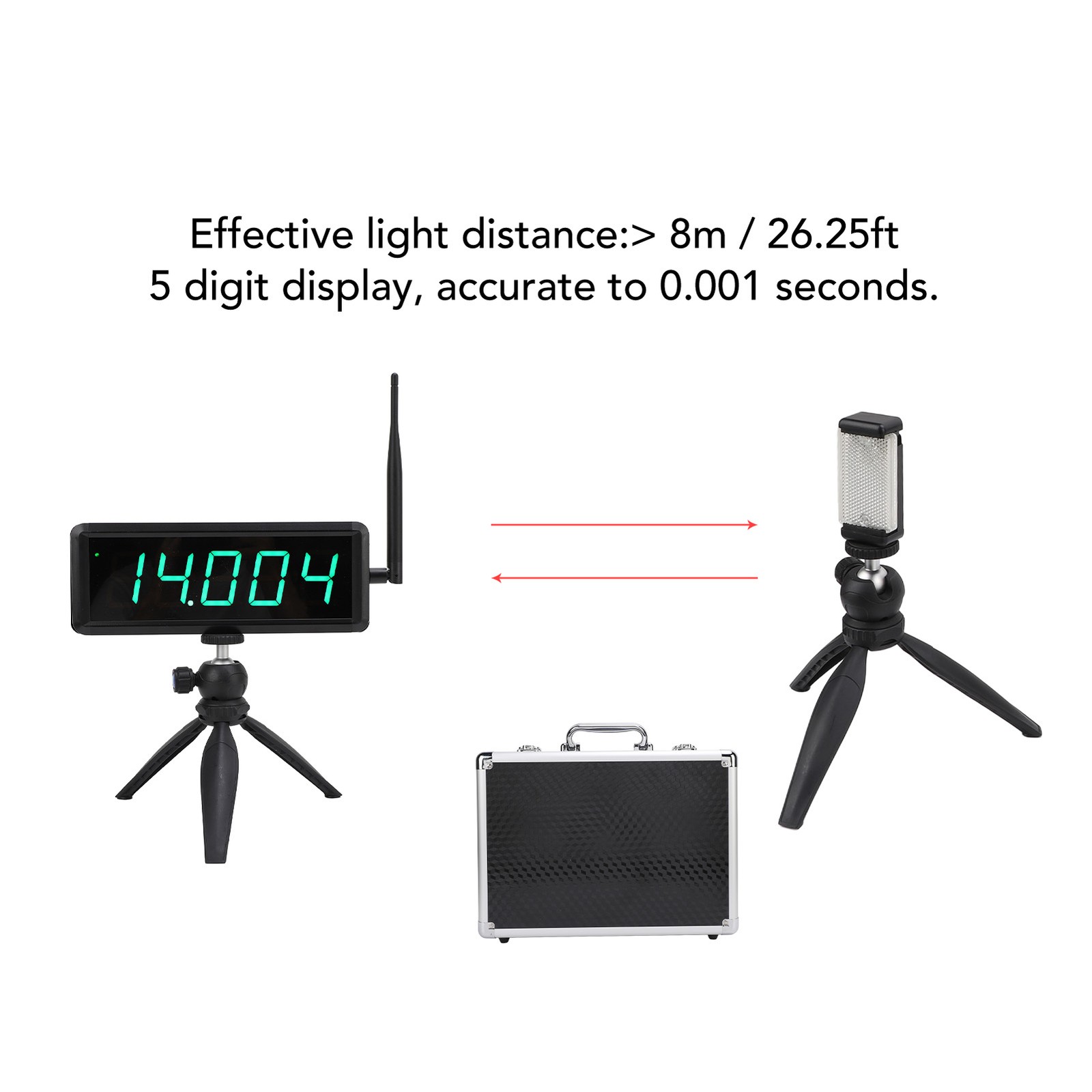 Wireless Laser Timer Battery Powered 5 Digit Digital Display Auto Reset NY