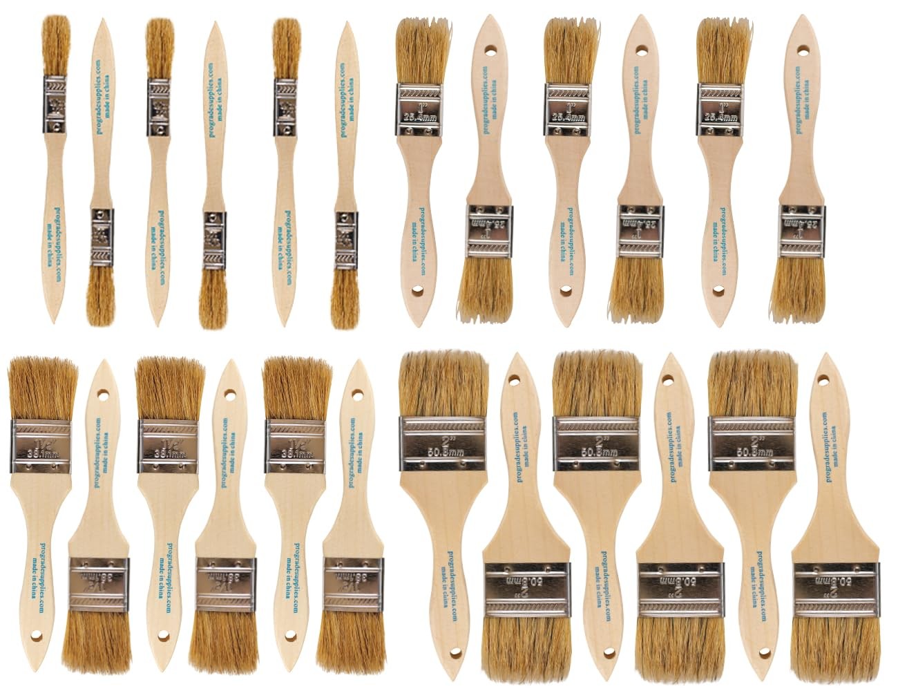24 Pack Chip Paint Brushes Natural Bristle Set for Art Epoxy Stain Glue Paint