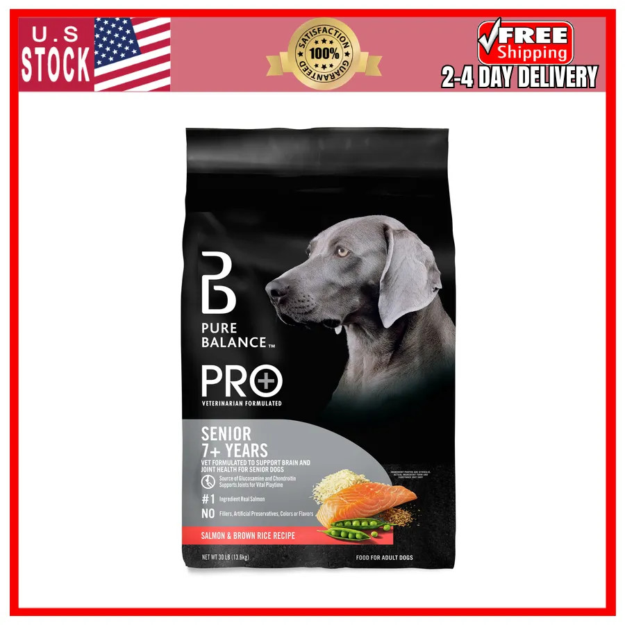 Pure Balance Pro+ Senior Dry Dog Food Salmon & Brown Rice Recipe 30 lb Bag