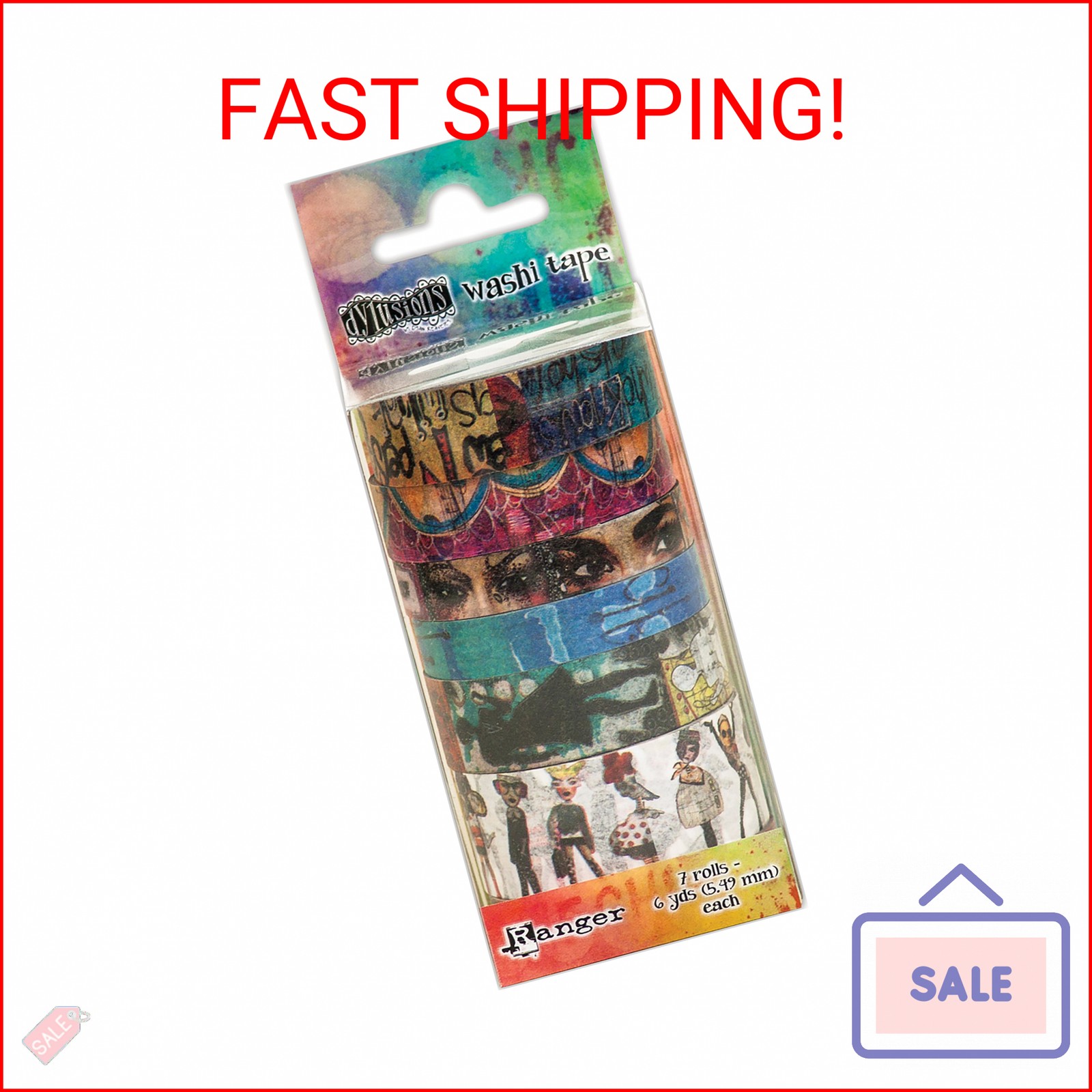 Ranger DYA59950 Set #2-7 Rolls Dyan Reaveley's Dylusions Washi Tape Set