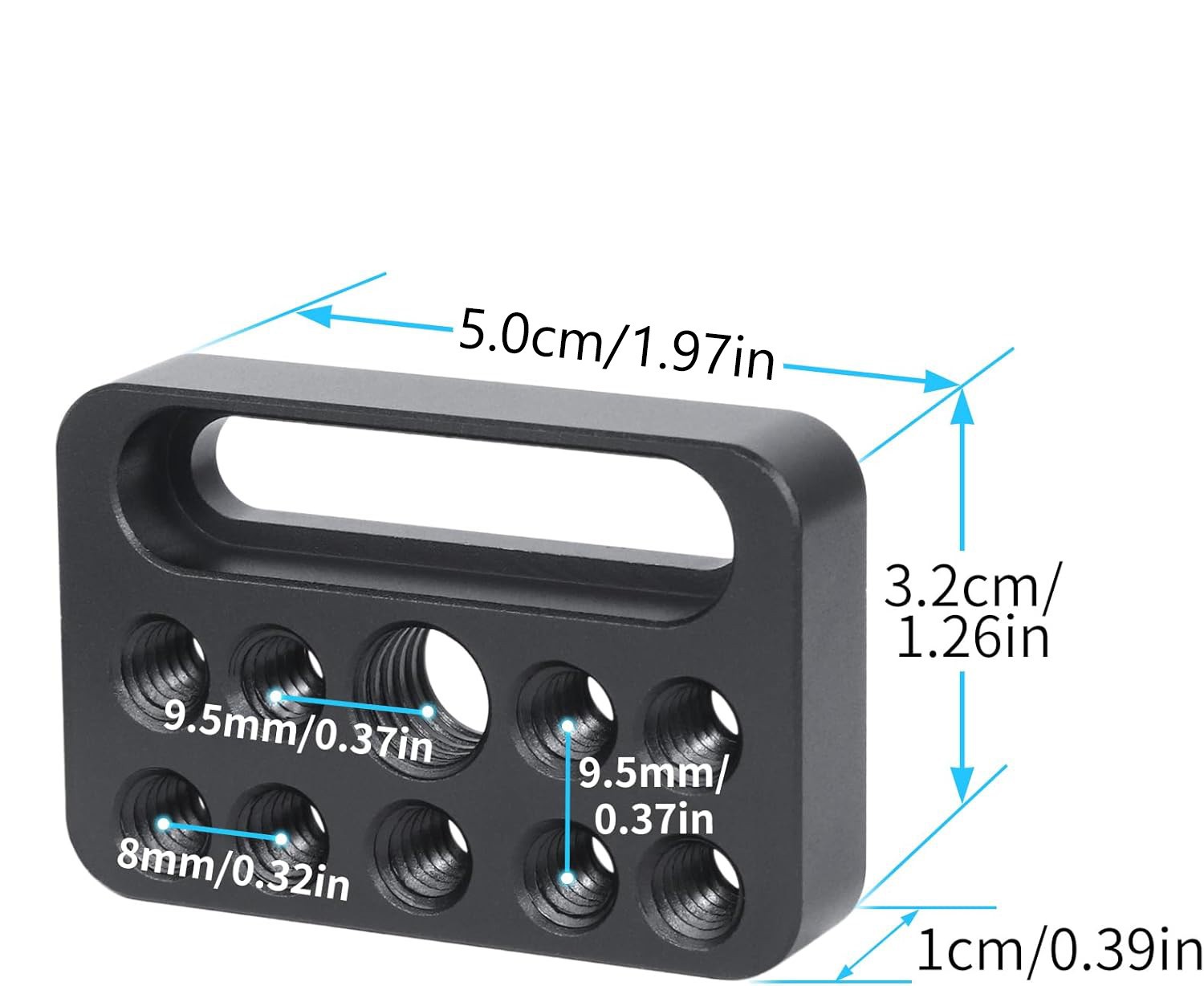 Camera Cheese Plate Multi-Function Mounting Plate with 1/4"& 3/8" Threads