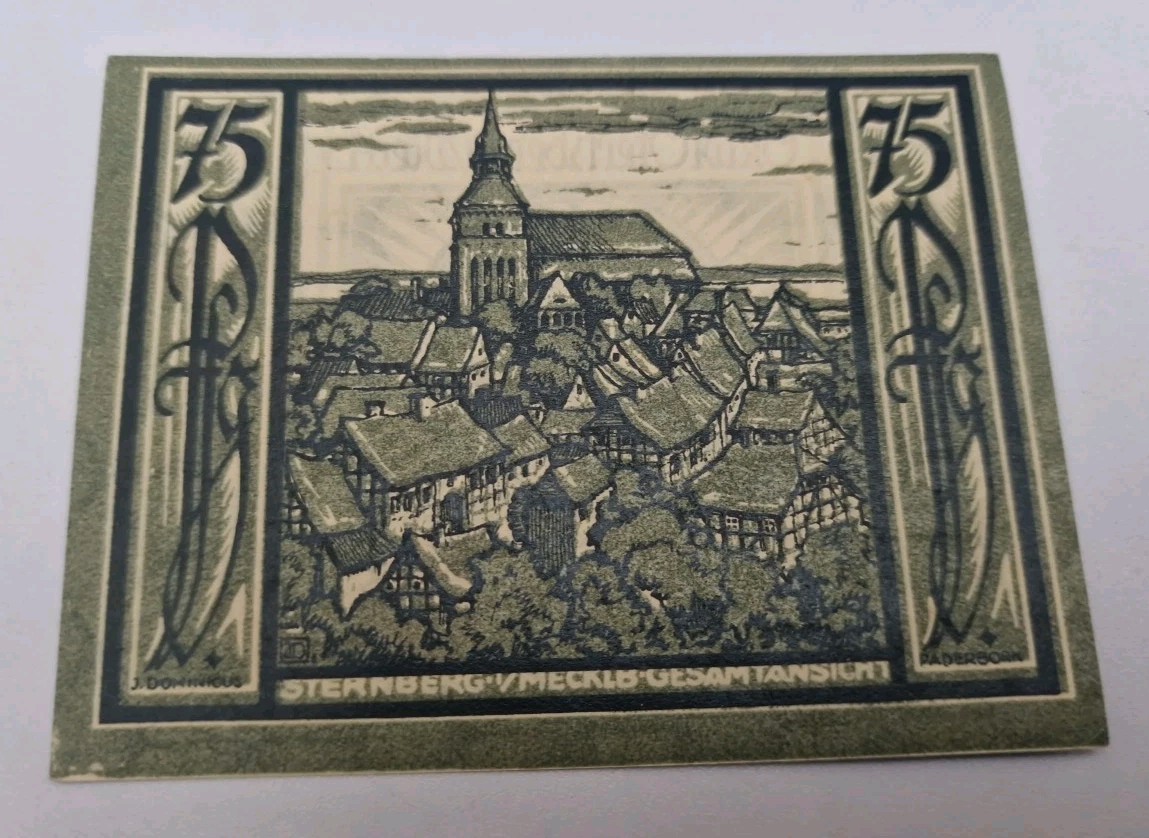 75 PFENNIG 1921 Notgeld  Excellent Condition Old BANKNOTE Germany
