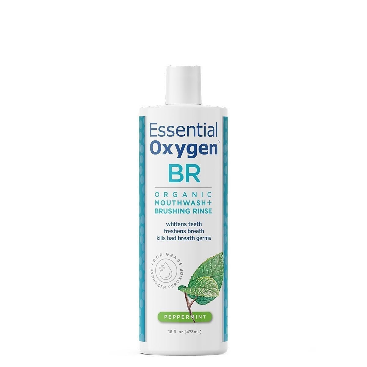 Essential Oxygen BR Certified Organic Brushing Rinse, Peppermint, 16 Ounce