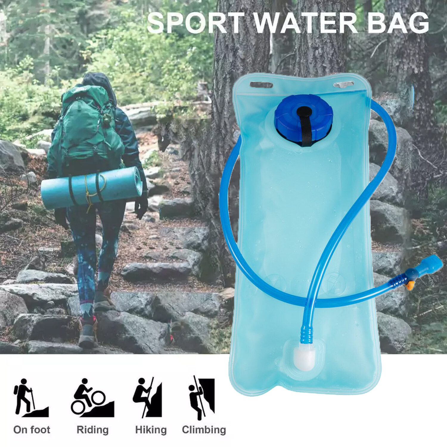 Hydration Bladder 2L Hydration Water Pack 2 Liter Leak Proof Water Reservoir Bag