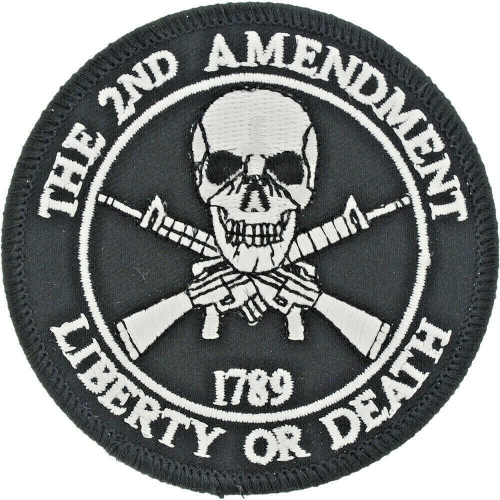 2ND AMENDMENT 1789 LIBERTY OR DEATH Embroidered Shoulder Patch 3-1/16" (0367)