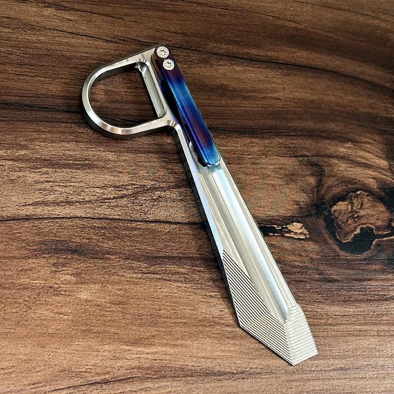 EDC Titanium Pry Bar Crowbar Wrench with Pocket Clip Outdoor Camping Multi Tools